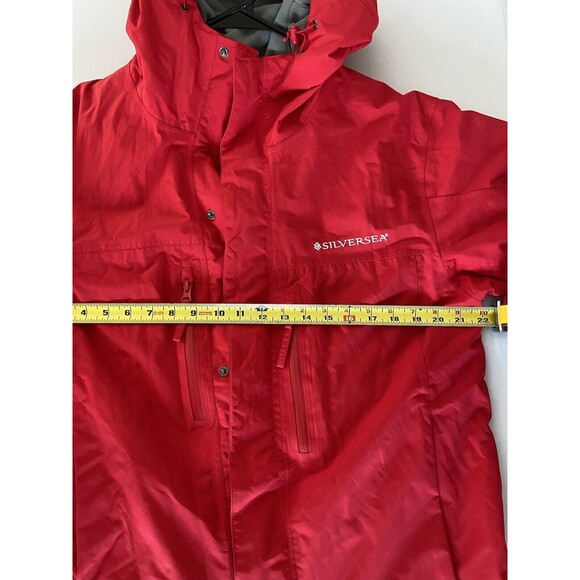 Silversea Expeditions All Weather Coat Jacket Medium Red Mens Hooded Full Zip - Picture 16 of 16